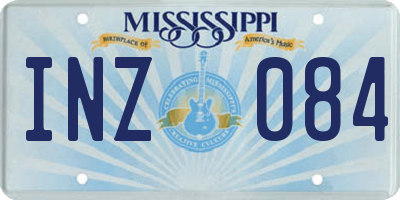 MS license plate INZ084