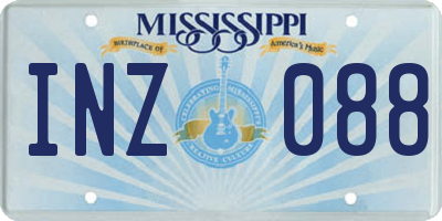 MS license plate INZ088
