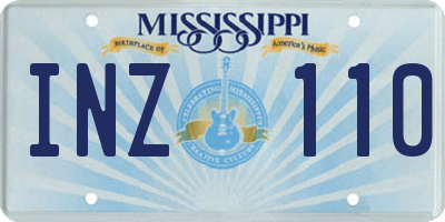 MS license plate INZ110