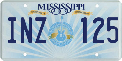 MS license plate INZ125