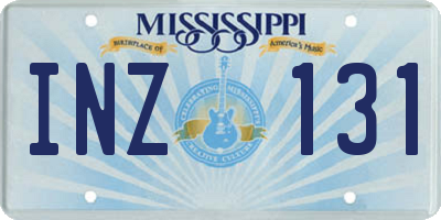 MS license plate INZ131