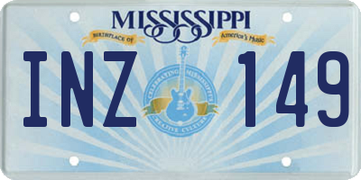 MS license plate INZ149