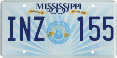MS license plate INZ155