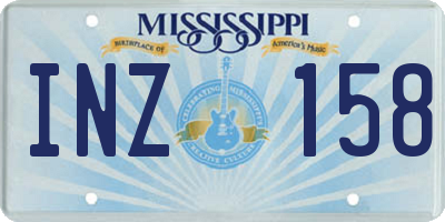 MS license plate INZ158
