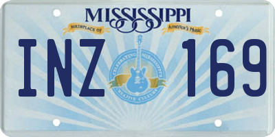 MS license plate INZ169