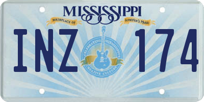 MS license plate INZ174