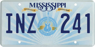 MS license plate INZ241