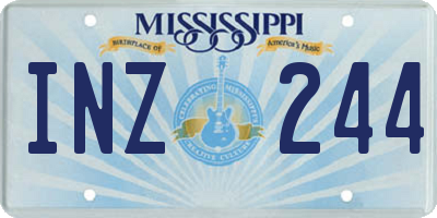 MS license plate INZ244