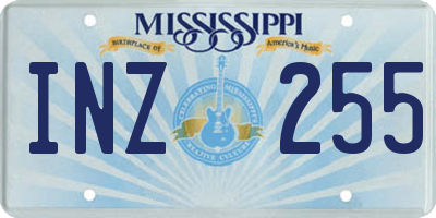 MS license plate INZ255