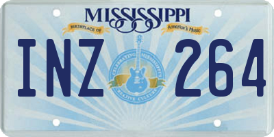MS license plate INZ264