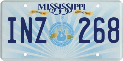 MS license plate INZ268