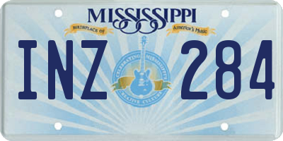 MS license plate INZ284