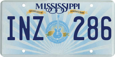 MS license plate INZ286