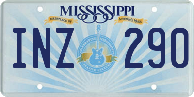 MS license plate INZ290