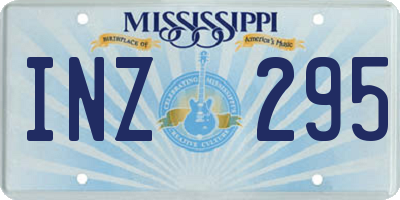 MS license plate INZ295