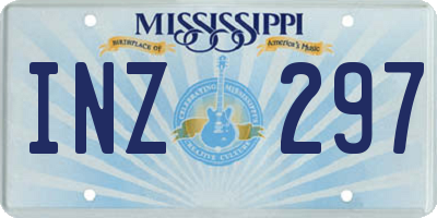 MS license plate INZ297