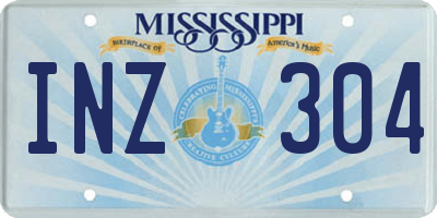 MS license plate INZ304