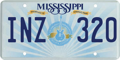 MS license plate INZ320