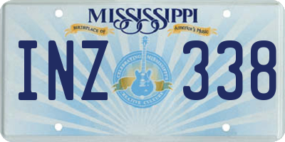 MS license plate INZ338