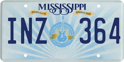 MS license plate INZ364