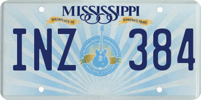 MS license plate INZ384