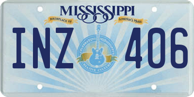 MS license plate INZ406