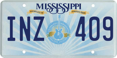 MS license plate INZ409