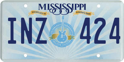 MS license plate INZ424