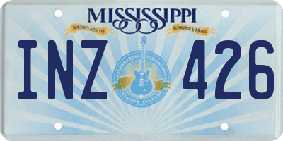 MS license plate INZ426