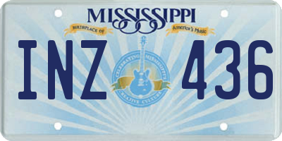 MS license plate INZ436