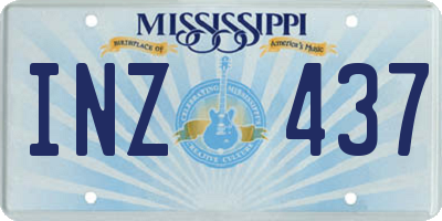 MS license plate INZ437