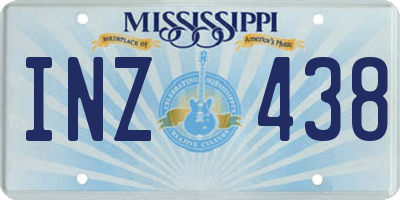 MS license plate INZ438
