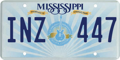 MS license plate INZ447