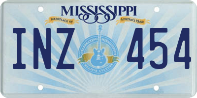 MS license plate INZ454