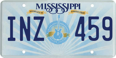 MS license plate INZ459