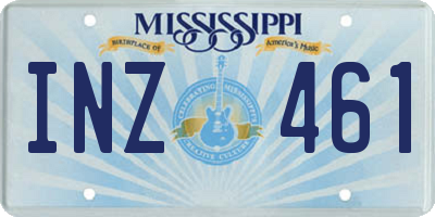 MS license plate INZ461