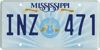 MS license plate INZ471