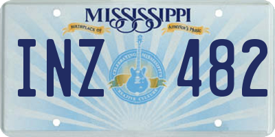 MS license plate INZ482