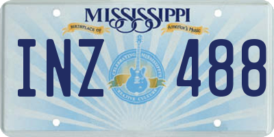 MS license plate INZ488