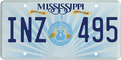 MS license plate INZ495