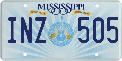 MS license plate INZ505