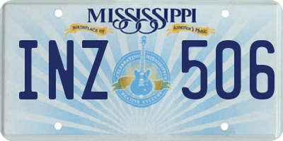 MS license plate INZ506