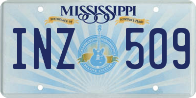 MS license plate INZ509