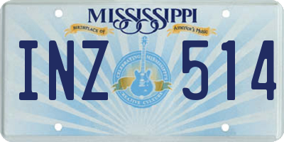 MS license plate INZ514