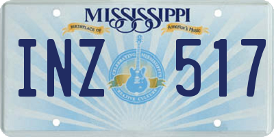 MS license plate INZ517