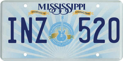 MS license plate INZ520