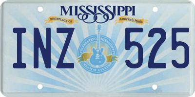 MS license plate INZ525