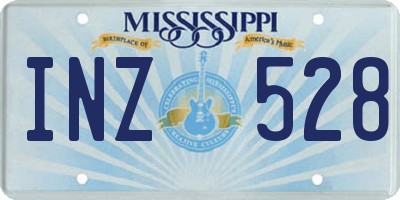 MS license plate INZ528
