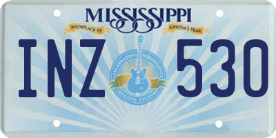 MS license plate INZ530