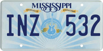 MS license plate INZ532